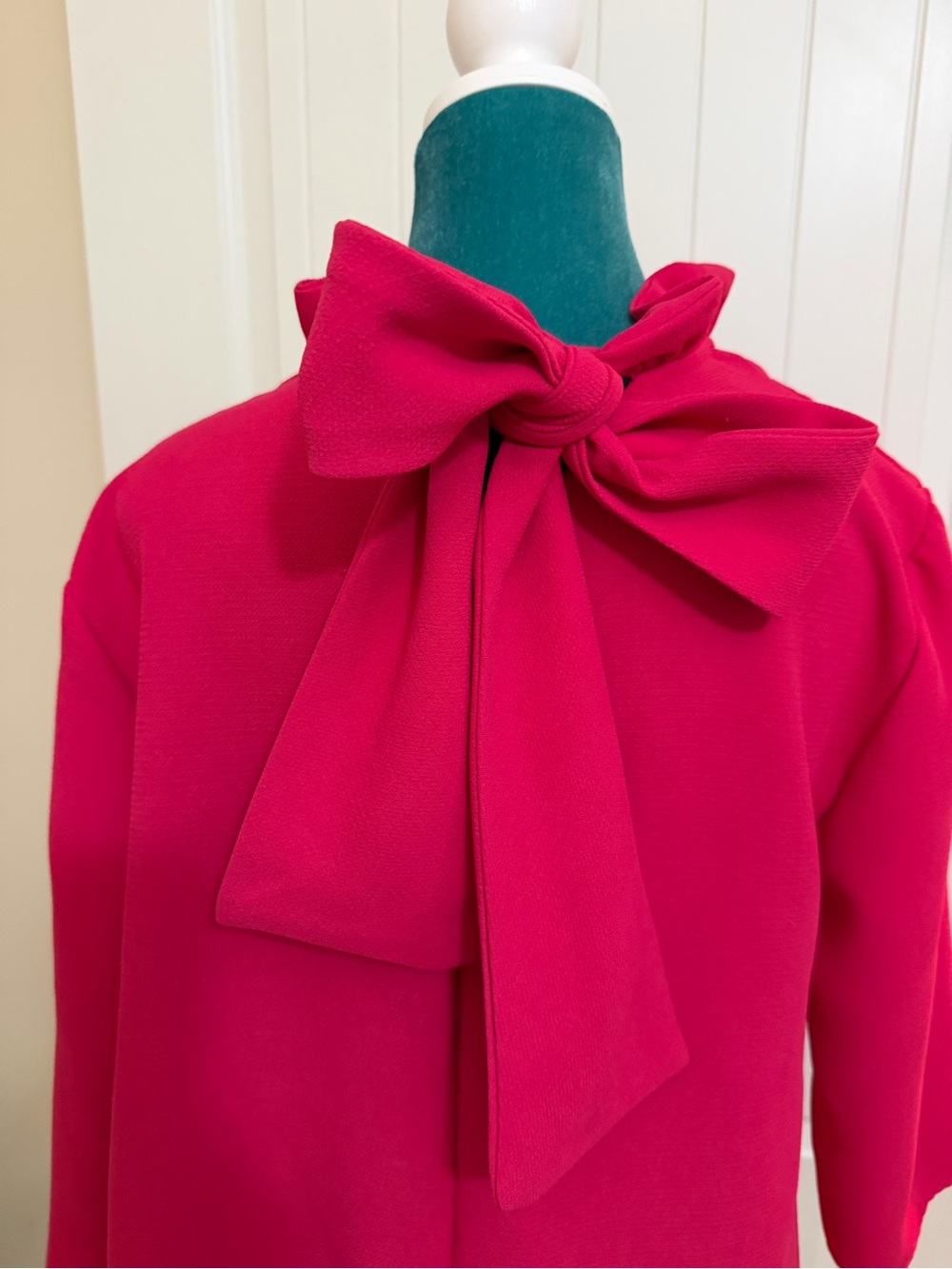 Pomander Place Fuchsia Tie-Neck Blouse - Picture 5 of 13